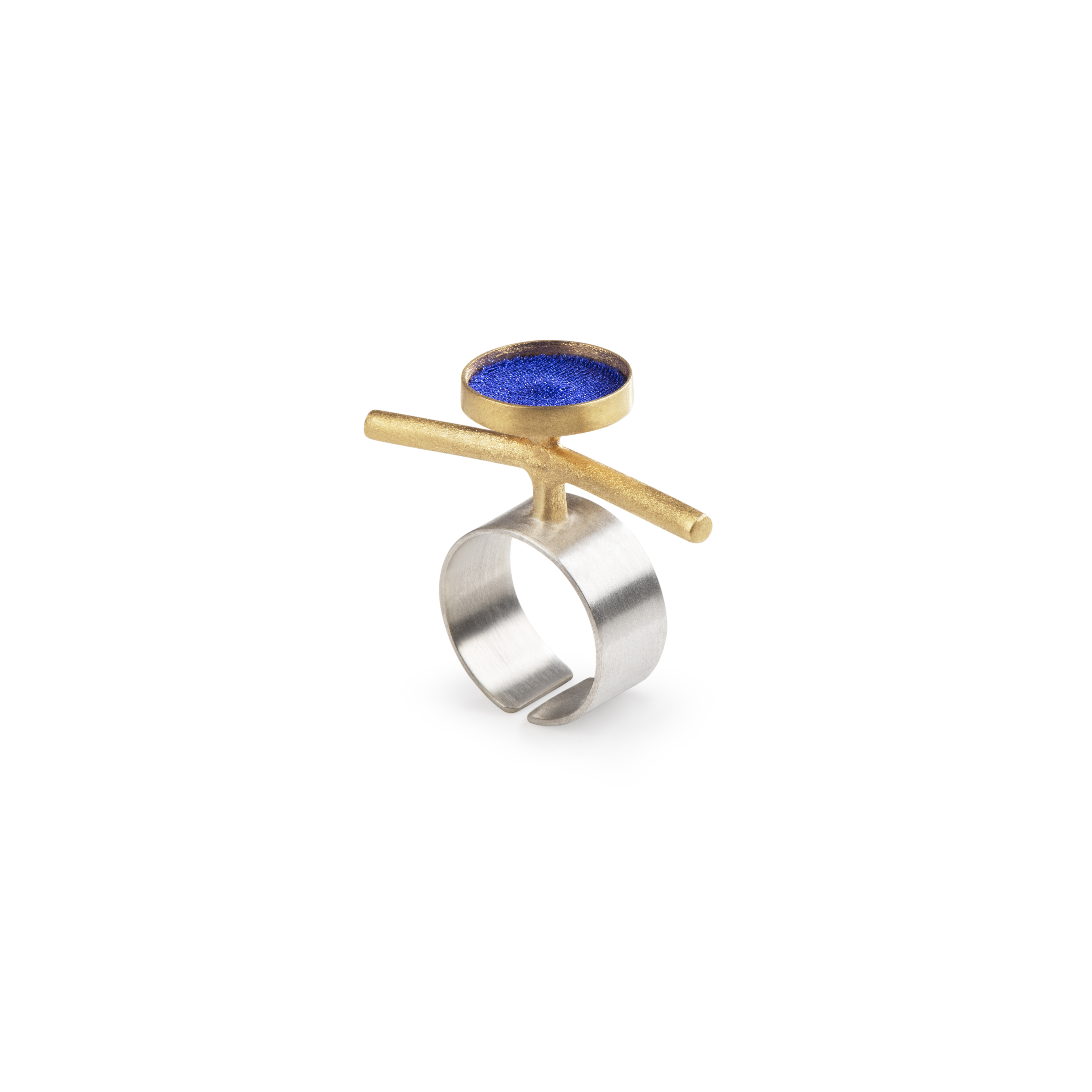 Tall Clothes Hanger Ring - Blue  - Image 1