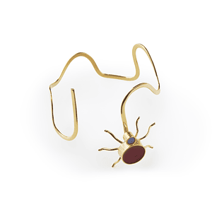 Bracelet Gold Plated With Bordeaux Bug Gold Plated