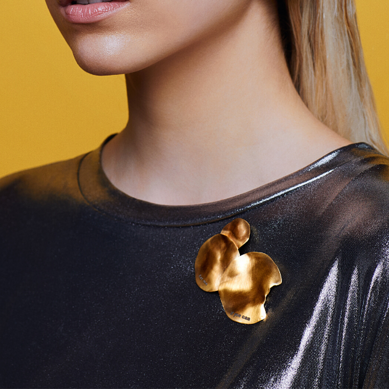 Lux Chips - Gold Brooch 2