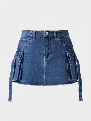 Falda Cargo denim