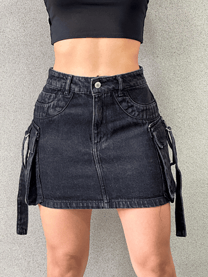 Falda Negra Jeans