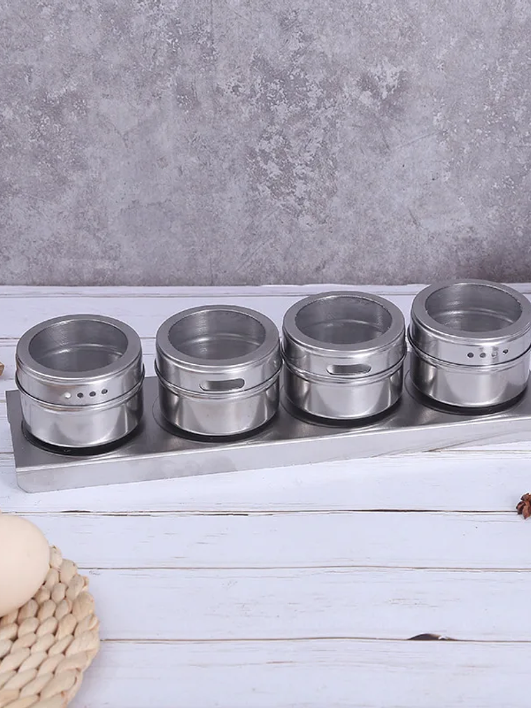 Magnetic Visible Steel Seasoning Jar Spice Seasoning Bottle Outdoor BBQ Set 4
