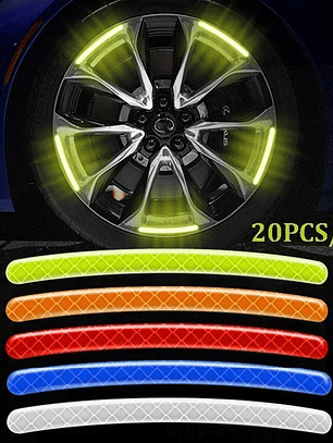 20Pcs/set Colorful Car Motorcycle Wheel Hub Reflective Strips Stickers Car Styling Decal Sticker Auto Moto Decor Decals