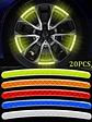 20Pcs/set Colorful Car Motorcycle Wheel Hub Reflective Strips Stickers Car Styling Decal Sticker Auto Moto Decor Decals - thumbnail 1