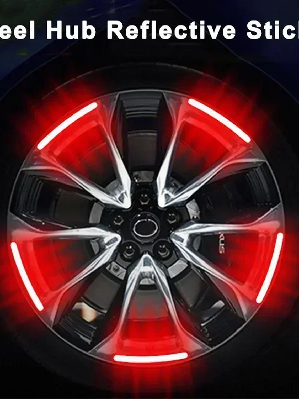 20Pcs/set Colorful Car Motorcycle Wheel Hub Reflective Strips Stickers Car Styling Decal Sticker Auto Moto Decor Decals 3