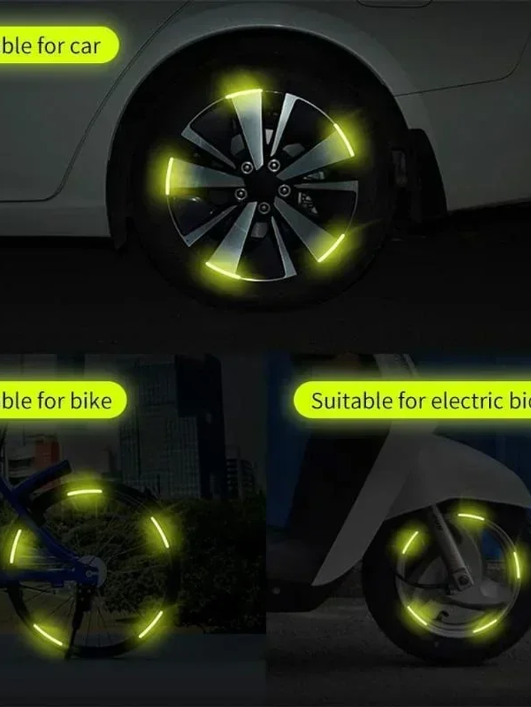 20Pcs/set Colorful Car Motorcycle Wheel Hub Reflective Strips Stickers Car Styling Decal Sticker Auto Moto Decor Decals 4