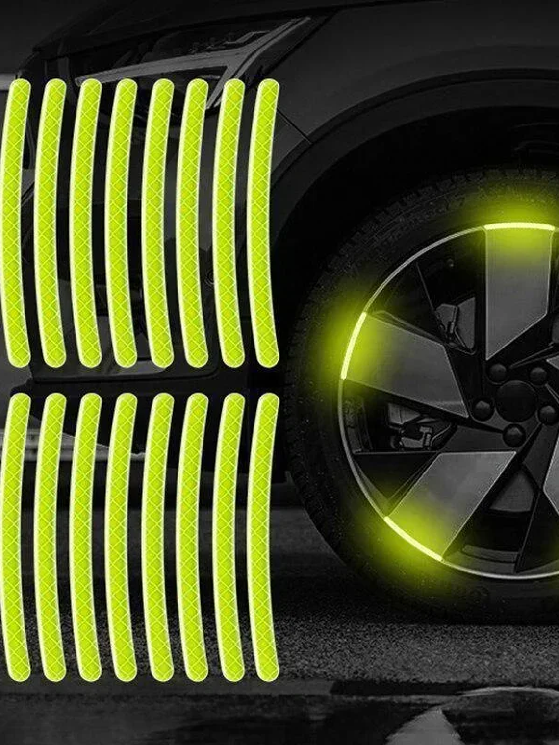 20Pcs/set Colorful Car Motorcycle Wheel Hub Reflective Strips Stickers Car Styling Decal Sticker Auto Moto Decor Decals 8