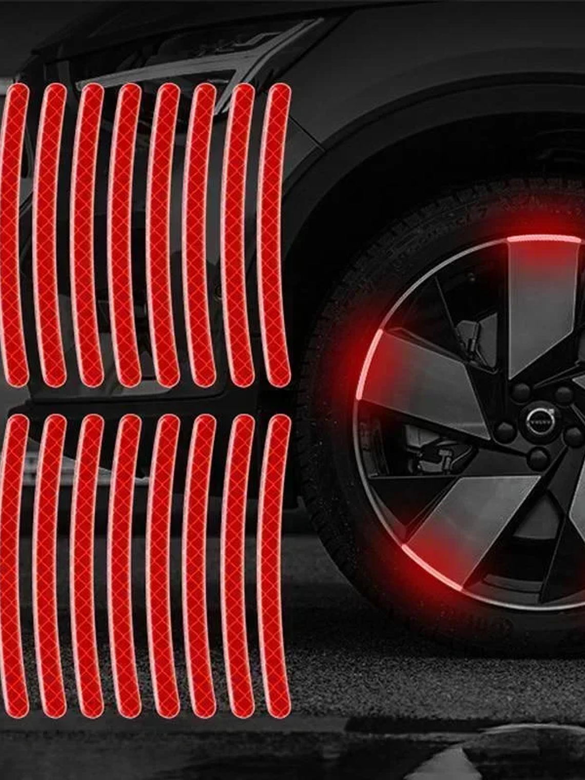 20Pcs/set Colorful Car Motorcycle Wheel Hub Reflective Strips Stickers Car Styling Decal Sticker Auto Moto Decor Decals 9