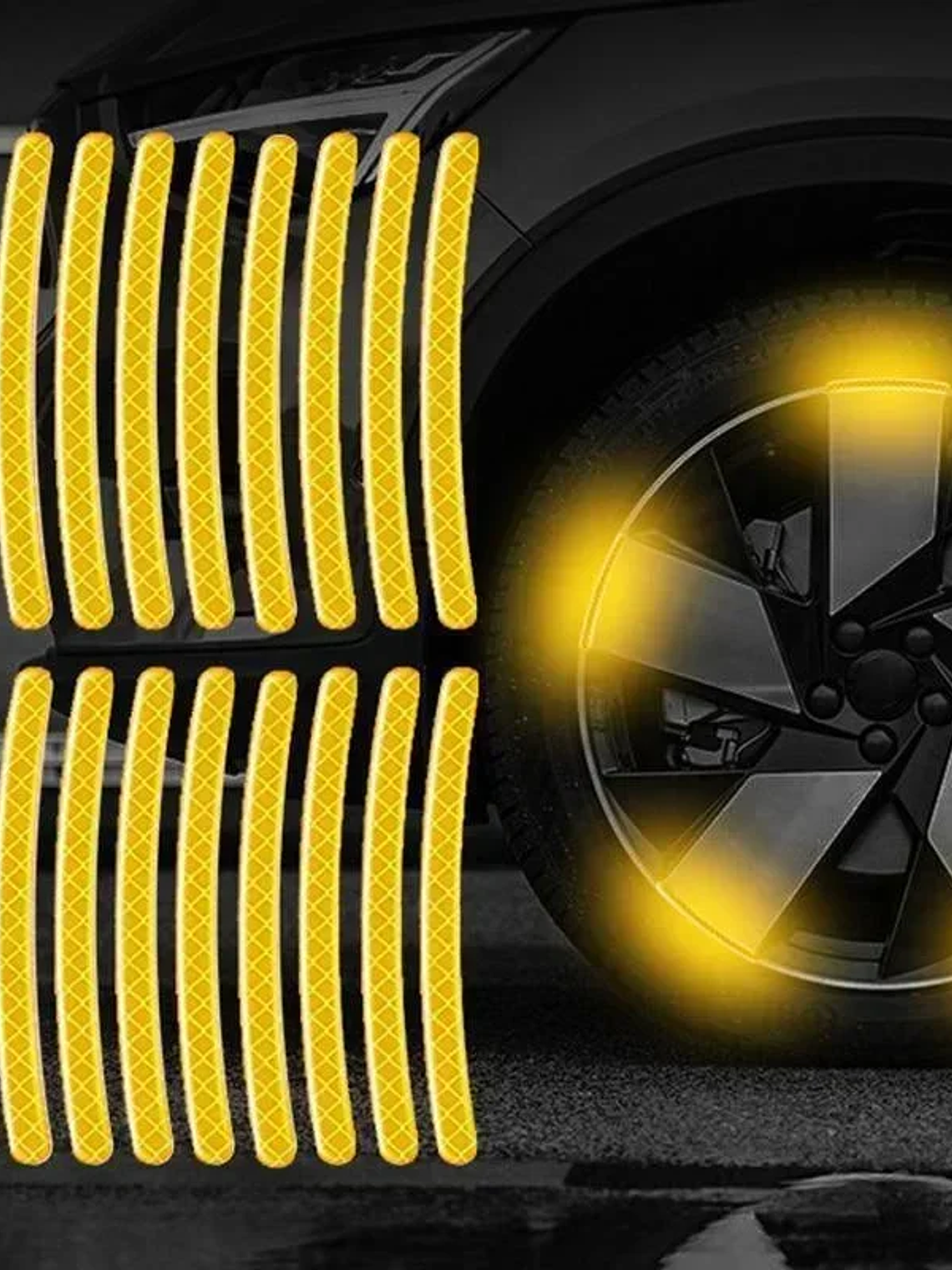 20Pcs/set Colorful Car Motorcycle Wheel Hub Reflective Strips Stickers Car Styling Decal Sticker Auto Moto Decor Decals 11