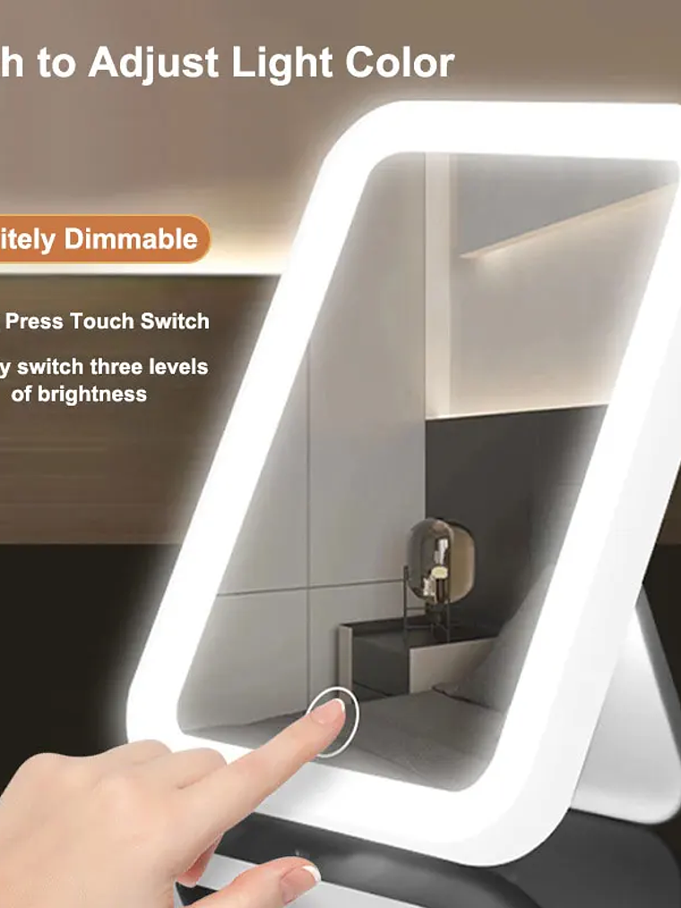 LED Vanity Mirror – portable, USB-rechargeable 3