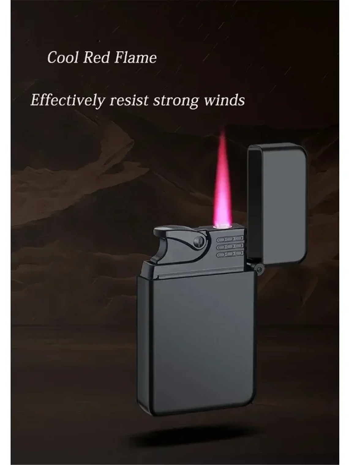 Windproof  Waterproof Metal Lighter Electroplated Dragon Embossed Pattern Red Fire Direct Cigar Lighter Men Smoke Accesoires 2