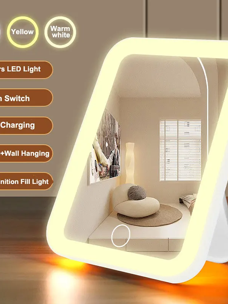 LED Vanity Mirror – portable, USB-rechargeable 2