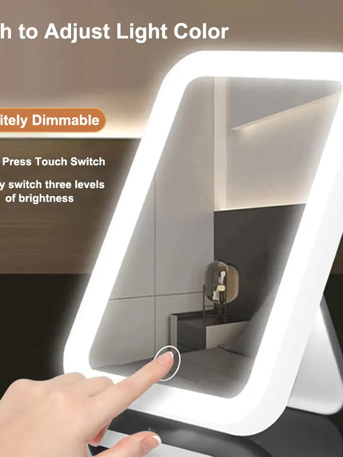 LED Vanity Mirror – portable, USB-rechargeable 3