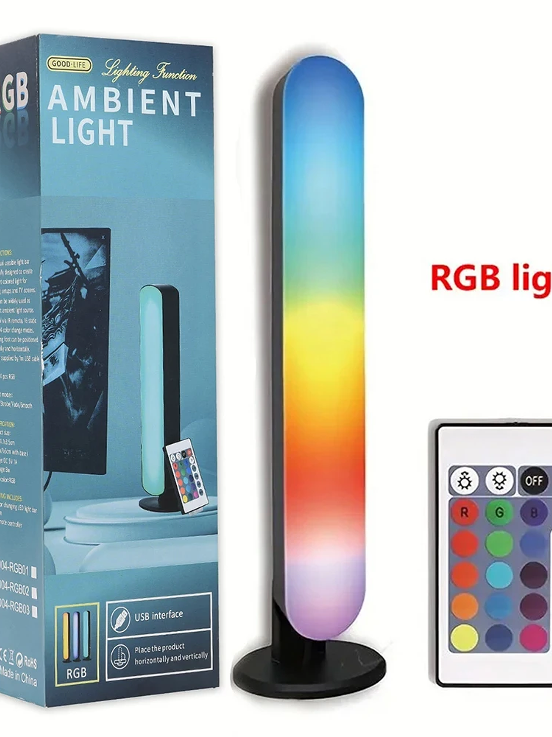 RGB Pickup Light Music Rhythm Lights Upgraded USB Rechargeable Model Christmas Decoration Desktop RGB Light Bar Music Rhythm 8