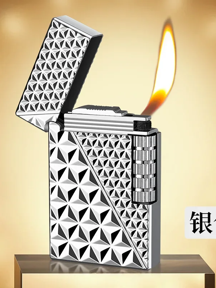 Windproof  Waterproof Metal Lighter Electroplated Dragon Embossed Pattern Red Fire Direct Cigar Lighter Men Smoke Accesoires 8