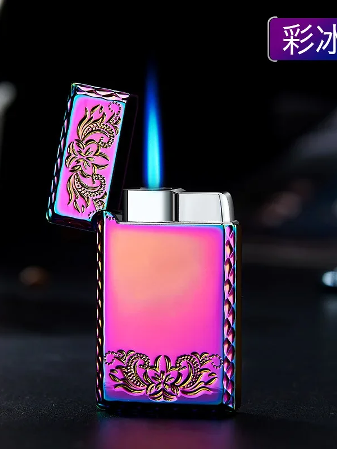 Windproof  Waterproof Metal Lighter Electroplated Dragon Embossed Pattern Red Fire Direct Cigar Lighter Men Smoke Accesoires 14