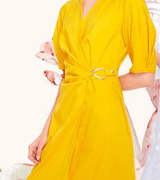 Vestido Amarillo A La Cintura