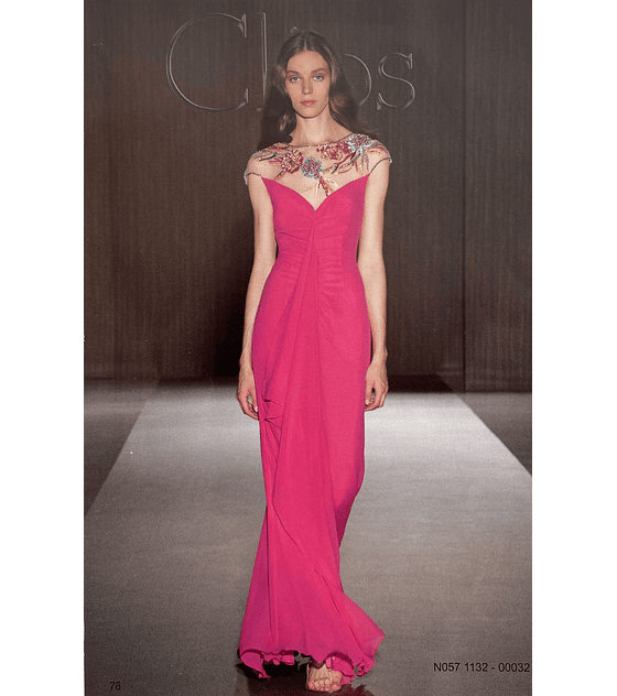 Vestido Fucsia Piedras