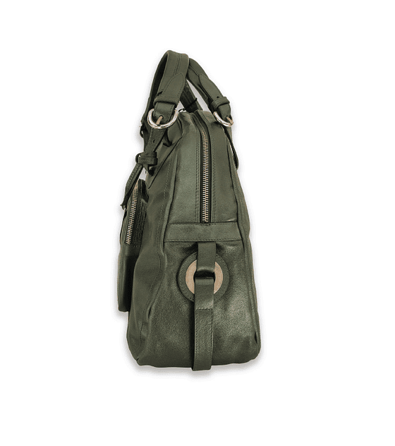 Cartera tipo bolso verde oscuro 