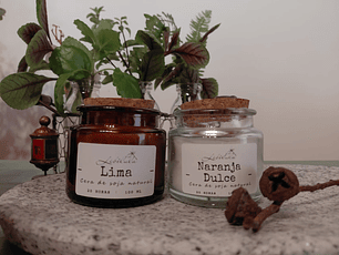 Velas en Frasco de Vidrio tapa corcho