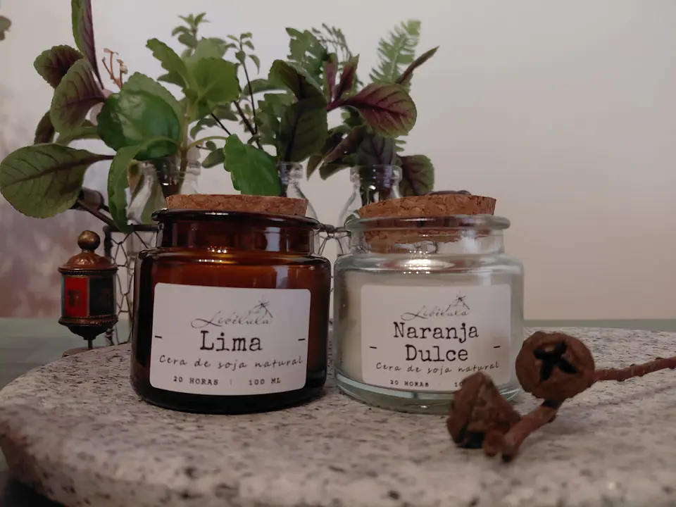 Velas en Frasco de Vidrio tapa corcho 1