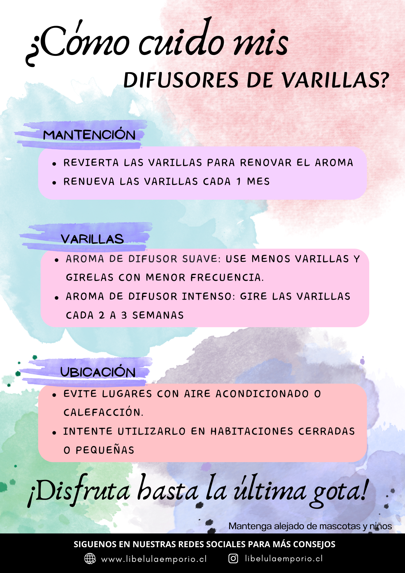 ¿Cómo cuidar mis Difusores de Varillas?