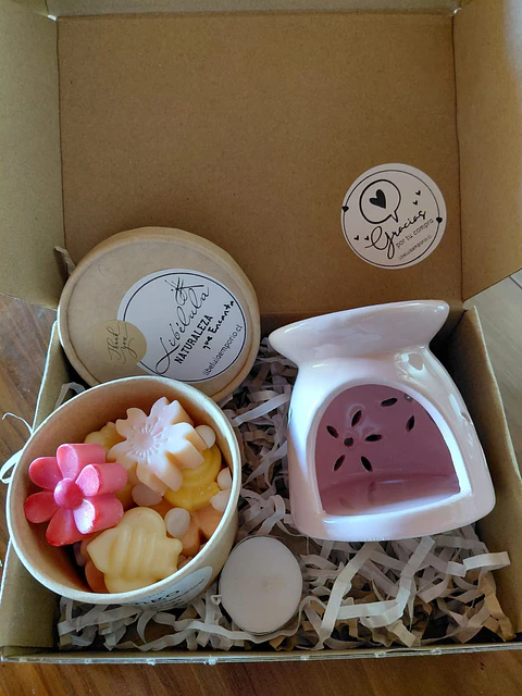 Difusor Cerámica Rosado + Bombones Aromáticos