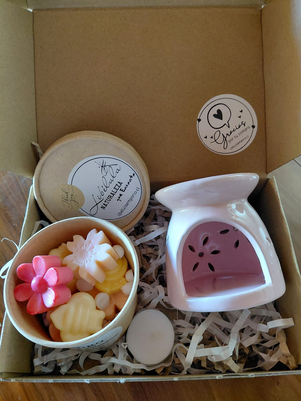 Difusor Cerámica Rosado + Bombones Aromáticos 1