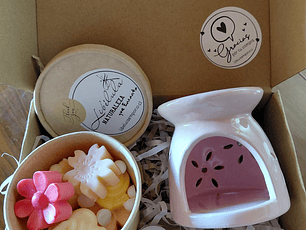 Difusor Cerámica Rosado + Bombones Aromáticos