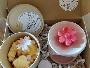 Difusor Cerámica Rosado + Bombones Aromáticos