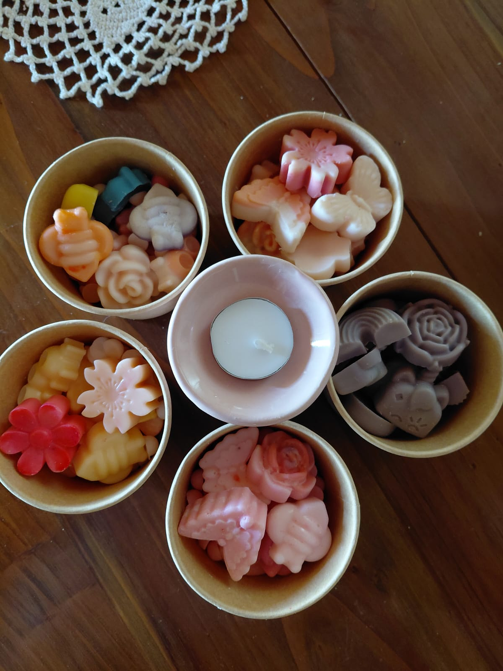 Difusor Cerámica Rosado + Bombones Aromáticos 4