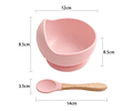 Bowl silicona ventosa + cuchara bambú 