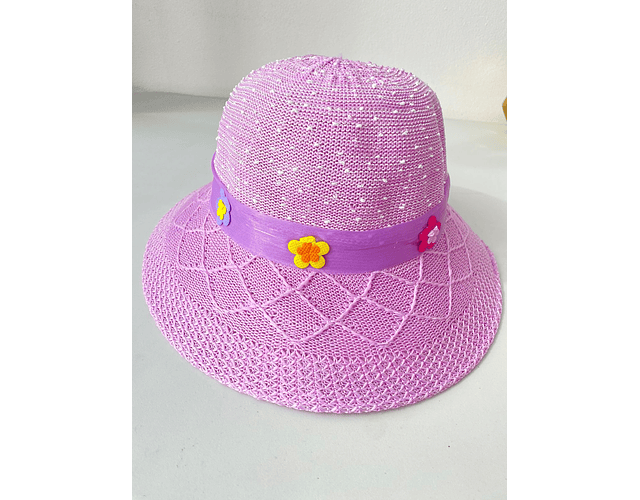 Sombreros niña flores 