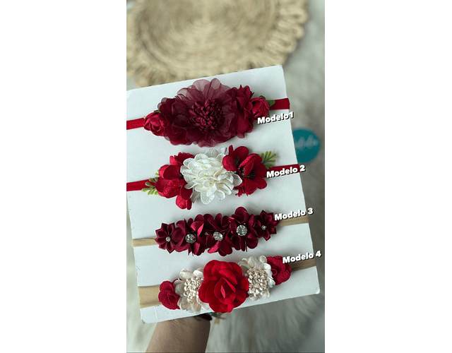 Diadema flor Rojas 