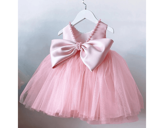 Vestido gala alujo princesa rosado