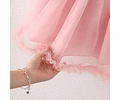 Vestido terciopelo lazo coquette rosa 