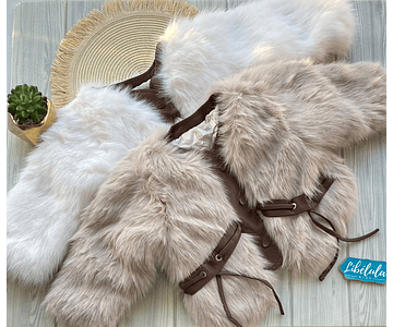 Abrigo piel manga larga 