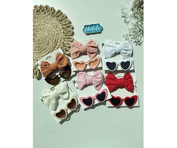 Set lentes corazón  + diadema  