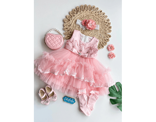 Vestido gala lujo Amelia rosado 