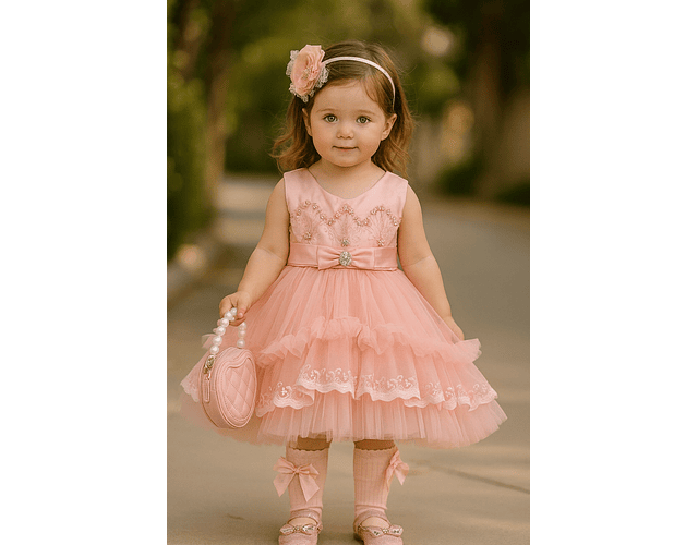 Vestido gala lujo Amelia rosado 