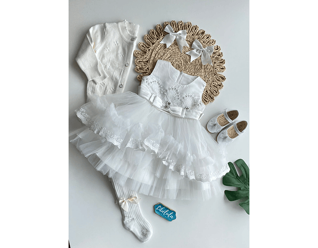 Vestido gala lujo Amelia blanco 