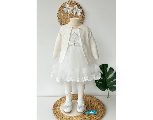 Vestido gala lujo Amelia blanco 