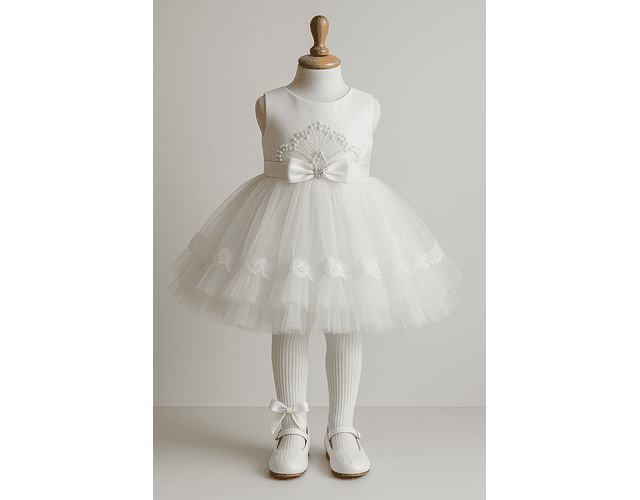 Vestido gala lujo Amelia blanco 