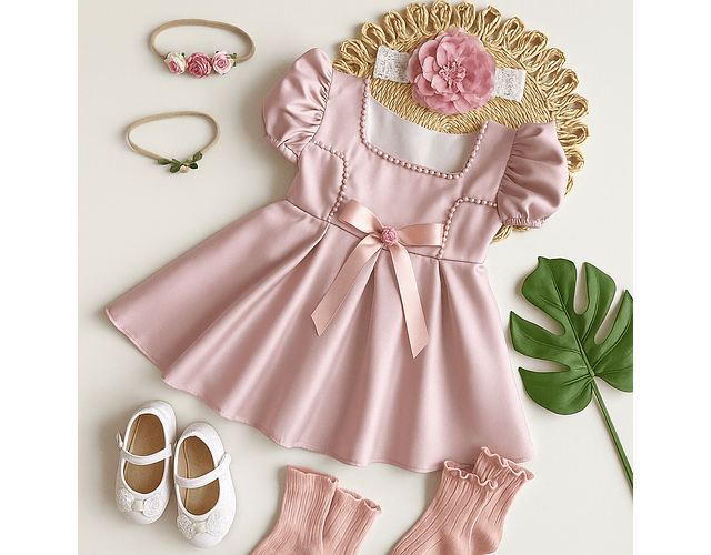 Vestido gala lujo Elizabeth palo de rosa 