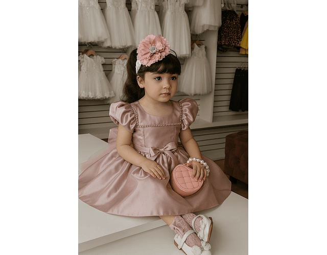 Vestido gala lujo Elizabeth palo de rosa 