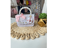 Cartera perlas lazo