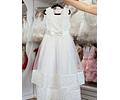 Vestido gala juvenil blanco lentejuelas