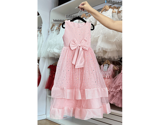 Vestido gala juvenil palo de rosa 