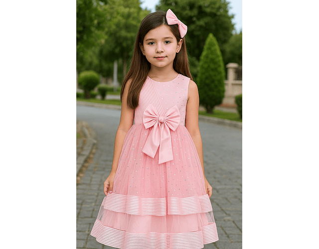 Vestido gala juvenil palo de rosa 