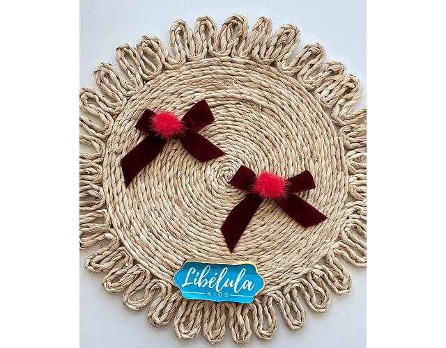 Pinches terciopelo par navideño 